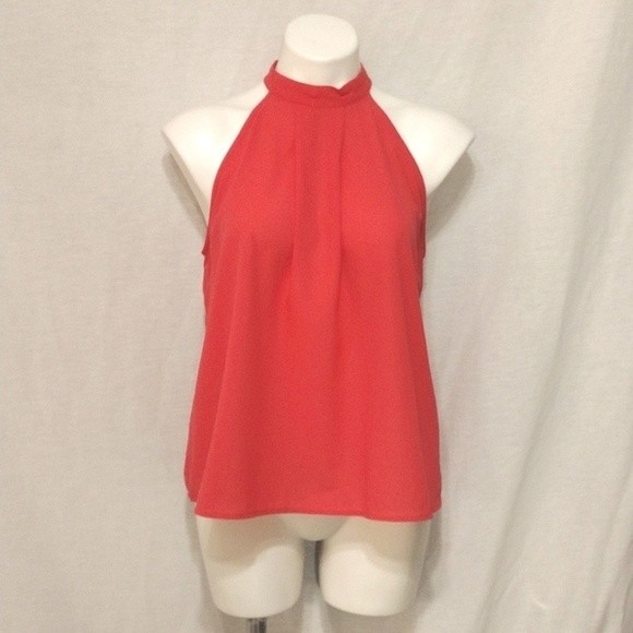 Paper Crane Anthropologie High Neck Halter Keyhole Back Tank Top Large - Picture 1 of 7